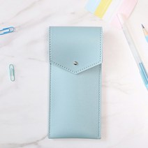 국내제작 오브리즈 가죽필통 펜파우치 펜케이스 다용도파우치 학생 필통, 파스텔블루