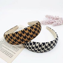 하운드 투스 체크 쿠션 헤어밴드