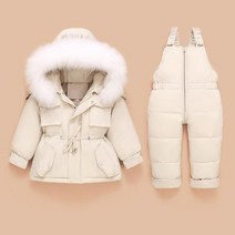 유아 덕다운 썰매복 스키바지 눈썰매복 상하SET 아기 키즈 오리털 패딩 보드복 스키복 스키복올인원