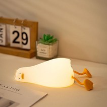 귀엽고 말랑말랑한 충전식 실리콘 오리 무드등