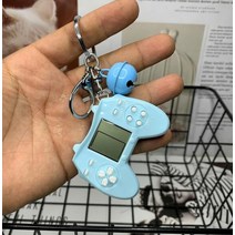 추억의게임 레트로게임기 오락실게임기 레트로 콘솔 게임 키 체인 내장 7 퍼즐 비디오 미니 핸드 헬드 펜던, 02 1pcs  Blue