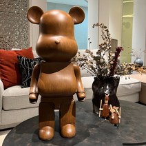 [엘마켓]bearbrick400% 1000% 베어브릭 MZ세대 피규어 우드톤 재테크피규어, 1미터 우드 그레인 베어
