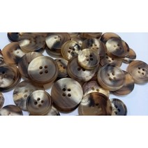 [소뿔하우스] 소뿔단추(물소뿔100%) 천연무늬 20mm (5개), 베이지무늬