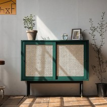 슬라이딩 수납장 리빙박스 거실 틈새 다용도 템바보드 미닫이 이동식 정리함 다용도, 이중문, 다크그린 80x40x80