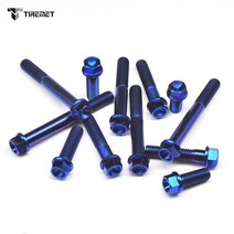 자전거볼트 1Pcs 티타늄 볼트 플랜지 육각 나사 블루 M6 M8x10 15 16 18 20 25 30 35 40 45 50 55 60 70 75mm 모터 자전거 자동차, [10] M6x55