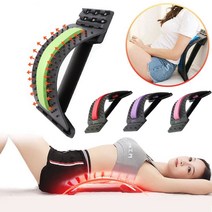 허리스트레칭기구 굽은 자세 교정 척추 스트레칭 허리 골반 back massager stretcher support spine deck pain relief lumbar back, 블랙 퍼플