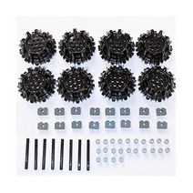 LEGO 레고 부품 부품: 클리트/스파이크 기술 커넥터 팩이 포함된 대형 검은색 바퀴 - 56개