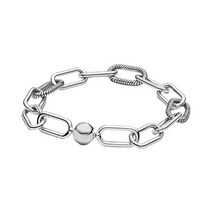925 스털링 실버 겨울 Stil Mich Serie Armband Runde verliegelung Kette Frauen Mode Schmuck Geschenk, 05 20, 01 BS043