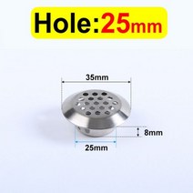 창문형 욕실 화장실 환풍기 교체 5/10PCS Stainless Steel Ventilation Hole Cabinet Cooling Round Air Duct Vent Plane, 25mm Silver Curved_5pcs