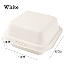 일회용도시락 20Pcs 에코-친화적 인 점심 상자 일회용 디저트 펄프 케이크 햄버거 빵집 음식 컨테이너 두 가지 색상 Microwavable, [03] White10pcs