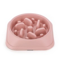 팝펫 강아지 고양이 과식방지 급체방지식기 슬로우식기, 옐로우