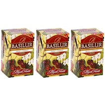 바실루르 망고 파인애플 티 실론 홍차 20ct 호일 봉투, 스위트 체리, 3팩