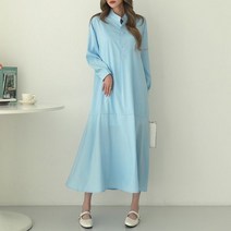 시크루즈 카썬 차이나넥 프릴 롱 셔츠 원피스 BDOE949