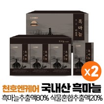 천호앤케어 국산 흑마늘 진액 즙 추출액 블랙푸드 17가지 원료 배합 명절 설 추석 부모님 건강 선물 세트, 2박스, 30포