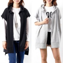 DWW1326 빅 후드 조끼 캐주얼 빅사이즈 여성의류 임부복 미시옷 큰옷