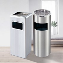 스테인 재털이 재떨이 레스 스탠드 야외용 휴지통 철제 쓰레기통 업소용, 원형 야외재떨이