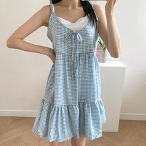 바보사랑 겟잇미 무르 끈나시 여름 플레어 여성 나시 원피스 .겟잇미