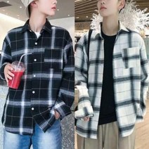 ERR929424DOMS 남자 체크남방 셔츠 봄 캐주얼 남방 자켓 2색