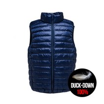 오리털 100% 경량 패딩조끼 팀조끼 단체조끼 점퍼 긴팔패딩 다운자켓 남성 (네이비)