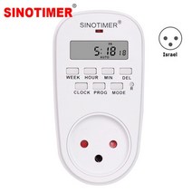 sinotimer 이스라엘 플러그 디지털 주간 프로그래밍 가능 전기 벽 플러그인 전원 소켓 타이머 스위치 콘센트 시간 시계 220v, 03 IL Plug
