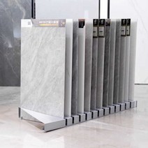 세라믹 타일 디스플레이 랙 대리석 석재 샘플 쇼룸, 실버100cmx40cm(카드슬롯1.3cm)