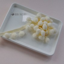 바다팩토리 마카롱 폼폼레이스 솜방울 레이스 10컬러, 7.아이보리