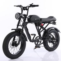 RX 레트로 전동자전거 팻바이크 자토바이 PAS 전기자전거, 그레이, 블랙, 750W / 30AH(기본형)