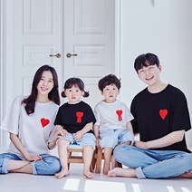 몽피마피 B하트 반팔 패밀리 22B01/ 패밀리룩 가족사진의상