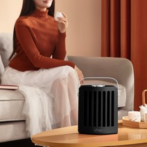 아이프리 탁상용 미니 저소음 회전 전기 온풍기, 블랙, MOS-1100HS