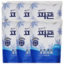 피죤 프리미엄 블루비앙카 섬유유연제 리필 2100ml 6개