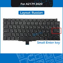 노트북 키보드 교체 맥북 에어 13 인치 A2179 미국 영국 RU FR SP IT GER 레이아웃 EMC 3302 2020 년, 4.RU small Enter key, 1개