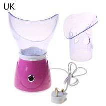 페이스 스티머 얼굴 스팀기 모공 스팀타올 얼굴 페이셜 스파 코 스팀 커버 분무기 스킨 미스트 청소기 김이 나는 기계, 핑크 영국