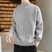 우리우리 30 뉴욕스타일 가을 겨울 멋진 남성 니트 스웨터 반폴라 세련된 스타일 -29847