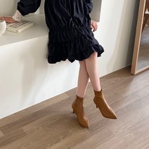 스틸레토 스판 삭스 앵클부츠 6cm