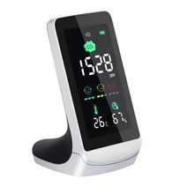 이산화탄소 농도계 NDIR 방식 co2 센서 3000mAh CO2습도온도 표시 다기능 고정밀 co2 모니터 이산화탄소계 CO2 농도 측정기 400-5000PPM 측정 범위