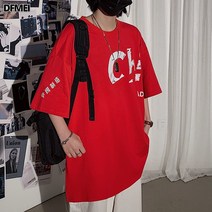 DFMEI 남자 반팔 티셔츠 남 루즈핏 상의 남장입니다