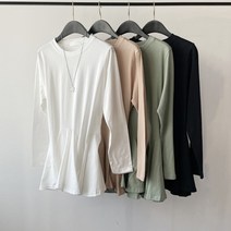 여성 페플럼 플레어 블라우스형 임산부 롱 티셔츠 4컬러