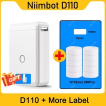 타투전사프린터 문신 전사기 타투머신 NiiMbot D110 휴대용 라벨 메이커 무선 프린터 테이프 포함 전화 사무실 가정용 여러 템플릿 사용 가능, 1개