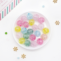 비즈 컬러 크리스탈 크랙 아볼크릴 구슬비즈 공예 악세사리 부자재재료, 파스텔 10mm