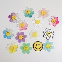 야광 스마일꽃 아크릴 하트 키링 팬던트 부자재 열쇠고리 참 재료 DIY (오링포함), E(아이보리), 1개