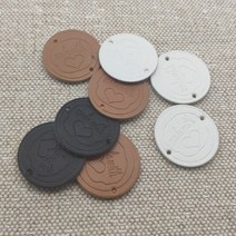 16 옵션 25Mm 원형 손으로 만든 심장 Pu 바느질 레이블 에 대수제 라운드 태그 라벨사랑, 04 Brown labels 48pcs