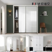 보루네오 10cm 작은방 붙박이장 슬라이딩 여닫이 미닫이 내부 슬라이드 5자 6자 7자, 샤인슬라이딩 10cm, 화이트_그레이