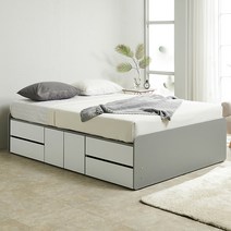 퍼즐 라운드형 높은 2단서랍침대 Q (도어중앙형1+서랍2), 메이플화이트