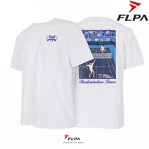 플라이파워 플파 티셔츠 배드민턴 상의 반팔티 굿에너지클럽 화이트 FP-TS22107WH 남성 여성 배드민턴복