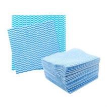 KP 파랑물결행주(벌크100장) 비스코스행주 판촉용인견행주 부직포행주 행주타올 키친타올 걸레 일회용행주 판촉용행주 판촉행주 행주, 행주(대) 봉투(200장)