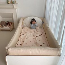 비비엔다 데이베드용 아기 범퍼가드4면형, 02. 스트라이프 베이지