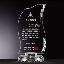 [감사패] [상패] 크리스탈상패 부모님감사패제작 공로패 퇴직패 재직기념패 퇴직 칠순 보라원색 상패룩 룩판촉물, 선택옵션