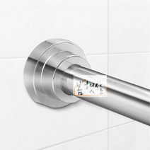 욕실 샤워 커튼봉 화장실 욕실 커튼봉 튼튼한 커텐봉 스테인레스 간편설치 다용도 압축봉 스텐 샤워커튼 고리, 고급 스텐 샤워 커튼 봉 대형 (125-220cm), 실버계열, 1개