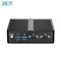 XCY-미니 PC 인텔 셀러론 J4125 쿼드코어 2x RS232 듀얼 이더넷 300M WiFi HDMI VGA 4 * USB 팬리스 산업, 03 8G RAM 256G SSD WiFi, 03 Celeron N2830 DDR3L