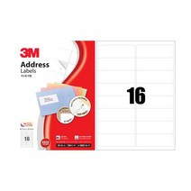 [오피스디포] 3M 일반형 주소용 라벨 (21316 16칸 100매)
